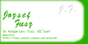 jozsef fusz business card